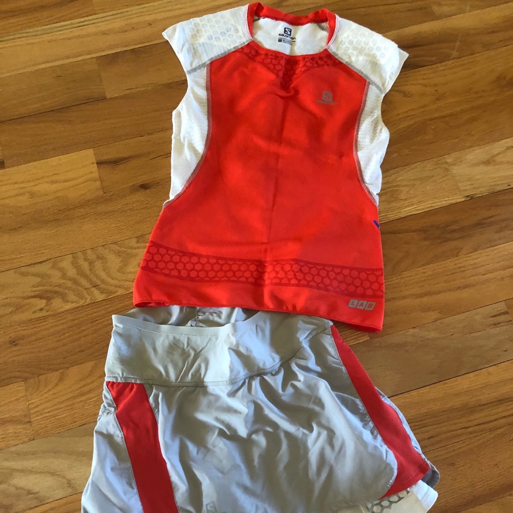 Salomon s-lab eco-skin running skort and top